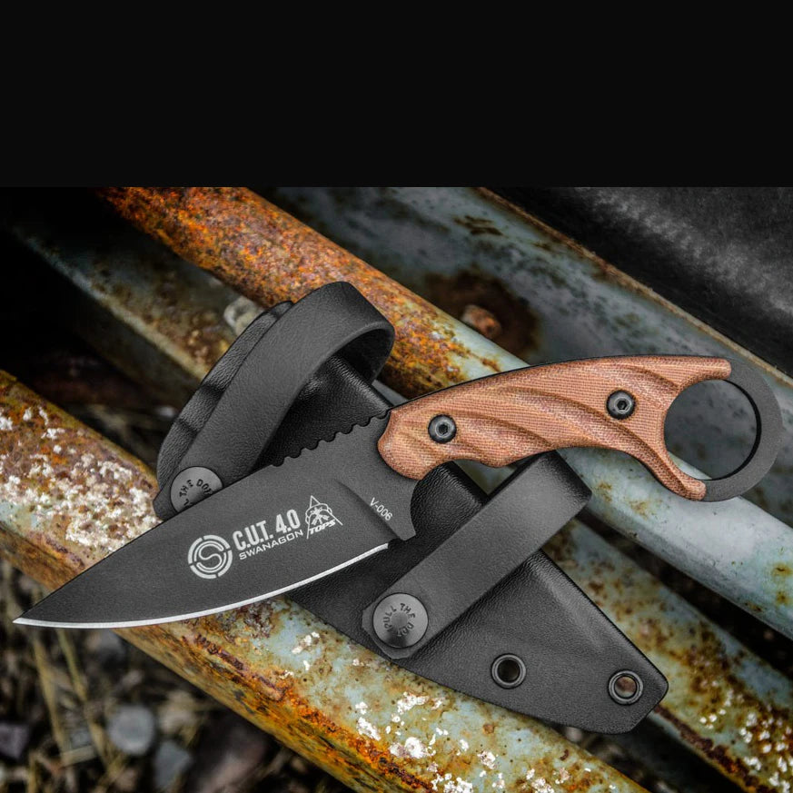 TOPS Knives C.U.T Fixed Blade Knife with Kydex Sheath