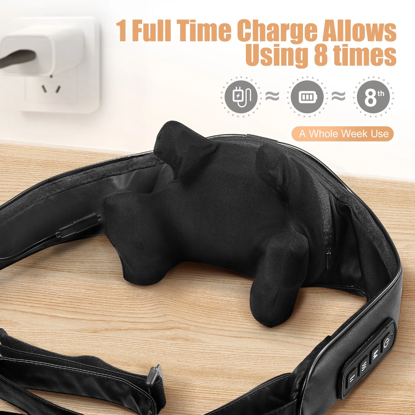 MASGREE Shiatsu Back Neck Massager Cordless with Heat