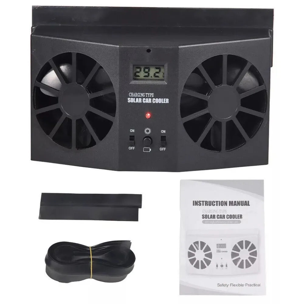Solar Powered Car Cooling Fan For Auto Window Ventilation