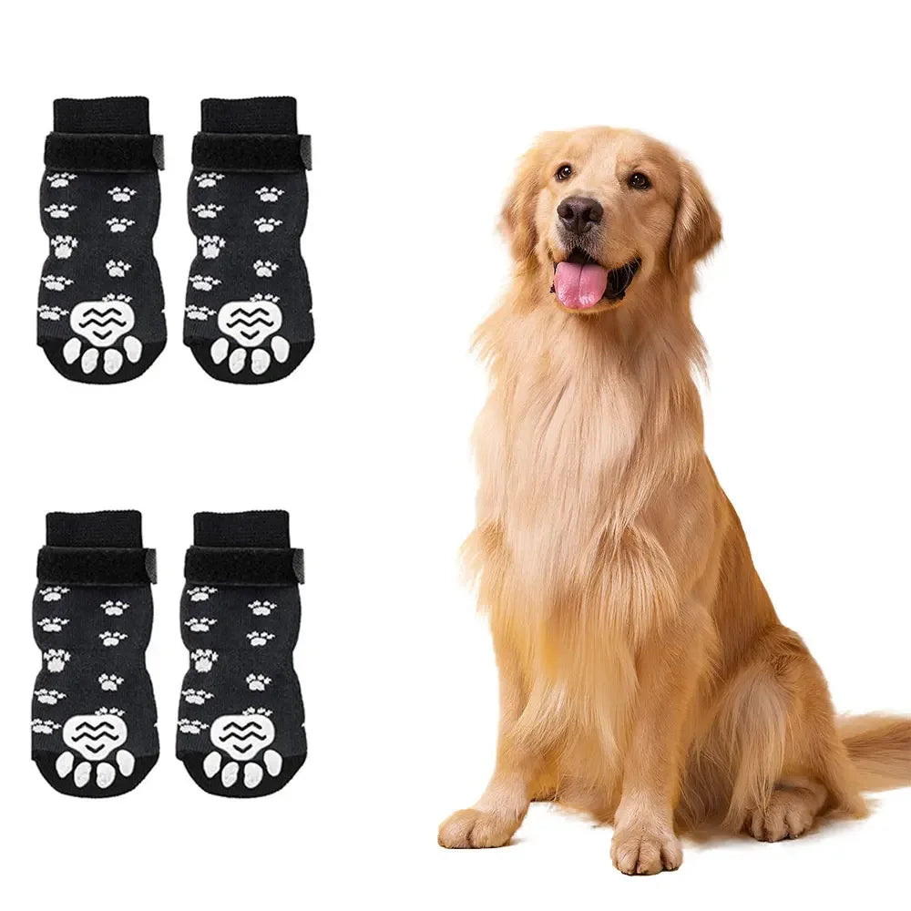 4 Pack Anti Slip Dog Socks For Paw Protection Floor
