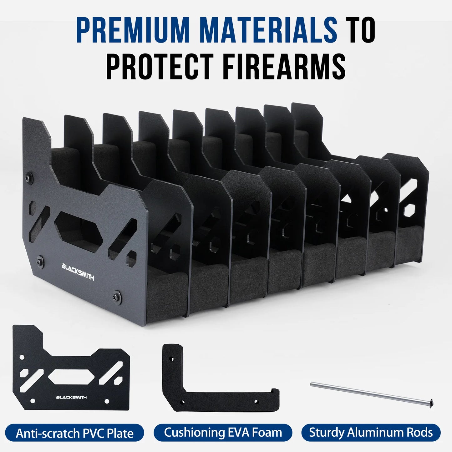 Handgun Holder Gun Rack for 4/5/6 Slots Space Saving Stand