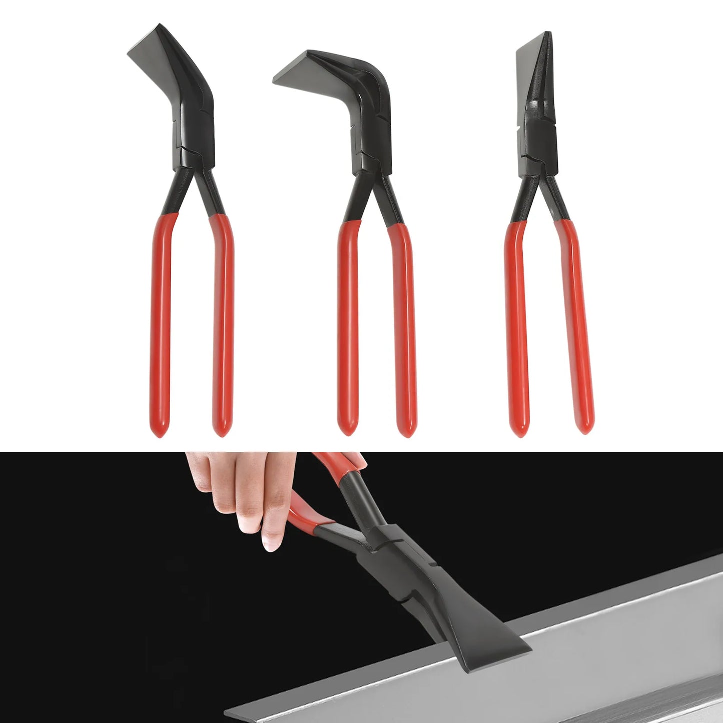 CNCESTDIY Three Piece Metal Bending Pliers With Straight 45 90 Degree Seamers