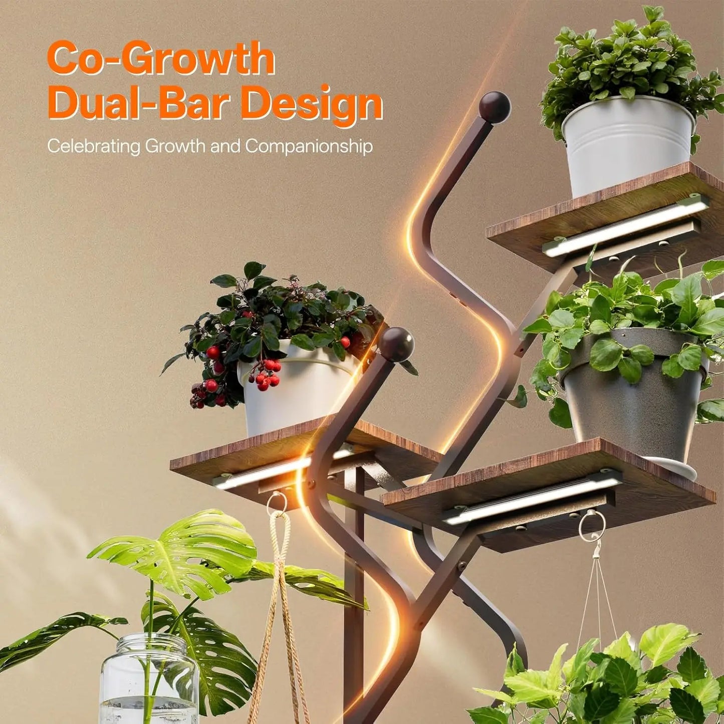 Plant Stand With Grow Light For Indoor Outdoor Use