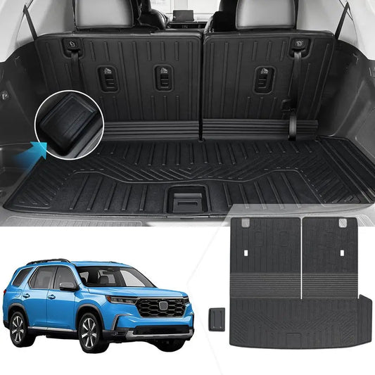 XMSJ All Weather Trunk Mat With Backrest for Honda Pilot