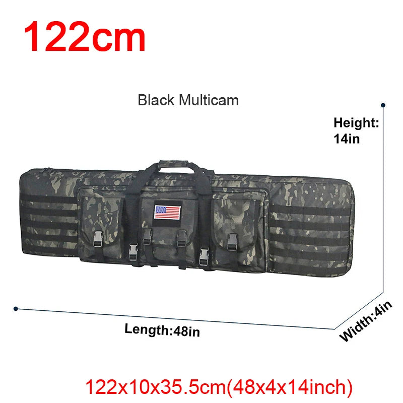LQARMY Tactical Double Rifle Case With MOLLE Gun Bag Backpack