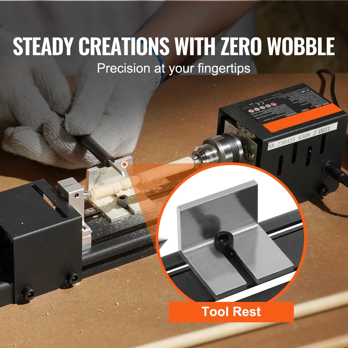 SucceBuy Mini Wood Lathe 7 Speed DIY Woodworking Rotary Tool