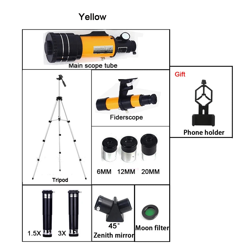 Borwolf 150x Monocular Astronomical Telescope F30070 HD Night Vision