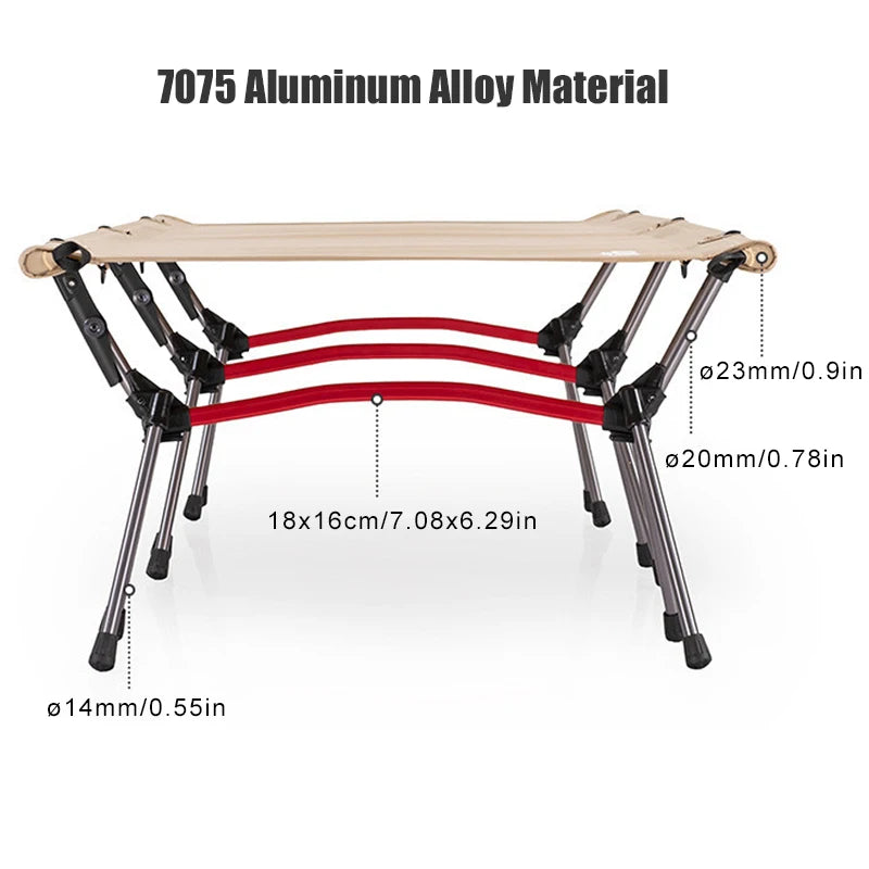 WEST TUNE Camping Cot With Leg Extenders Ultralight Aluminum