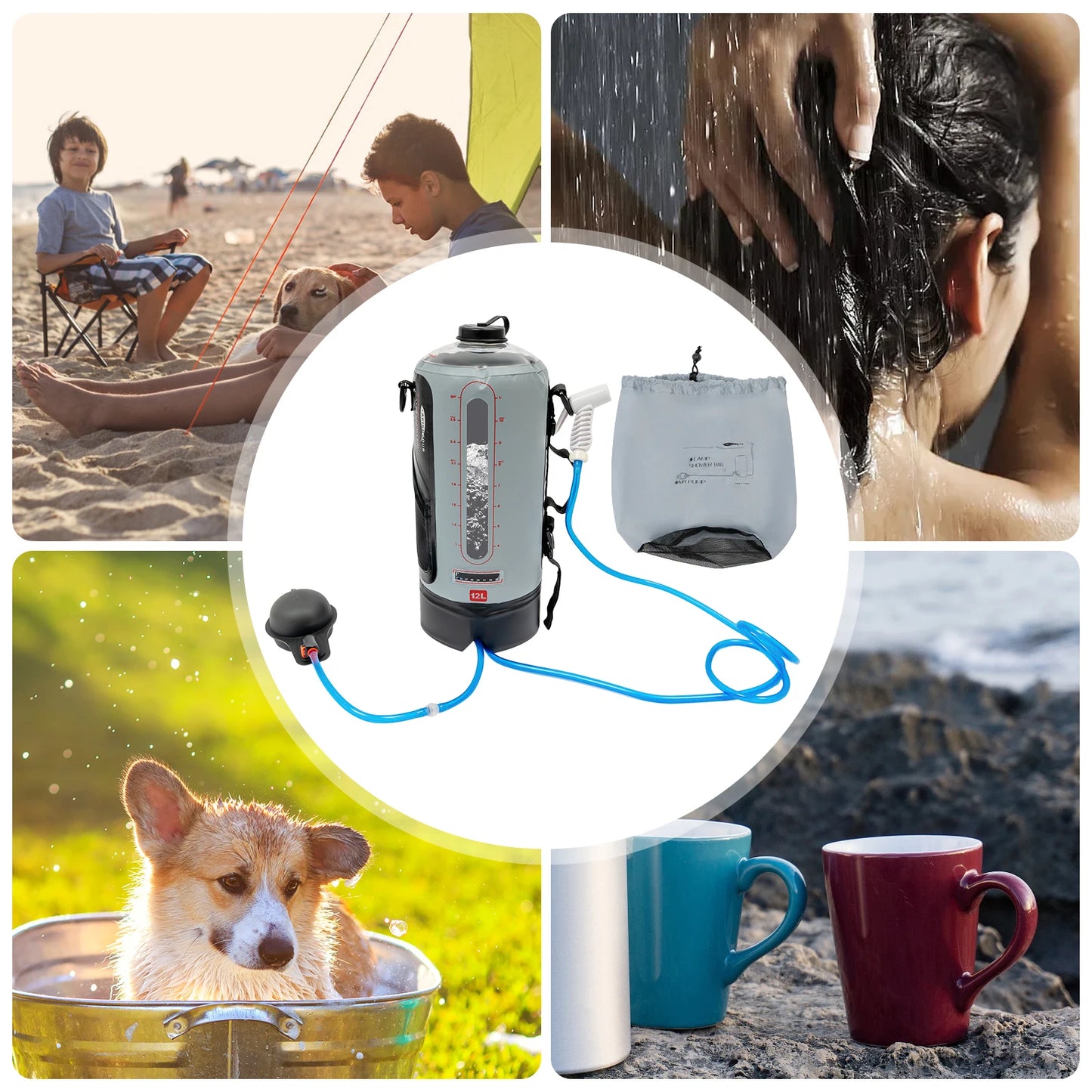 Bymaocar Portable Camping Shower Bag For Hiking Outdoors