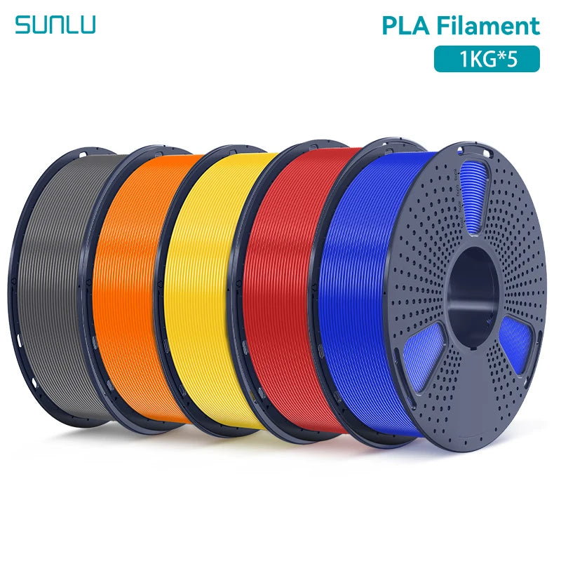 SUNLU 5KG PLA/ PLA Plus Filaments 5 Rolls 3D Filament 1KG/roll 1.75mm 100% Filament Lines Up Neatly For 3D Printing From EU US