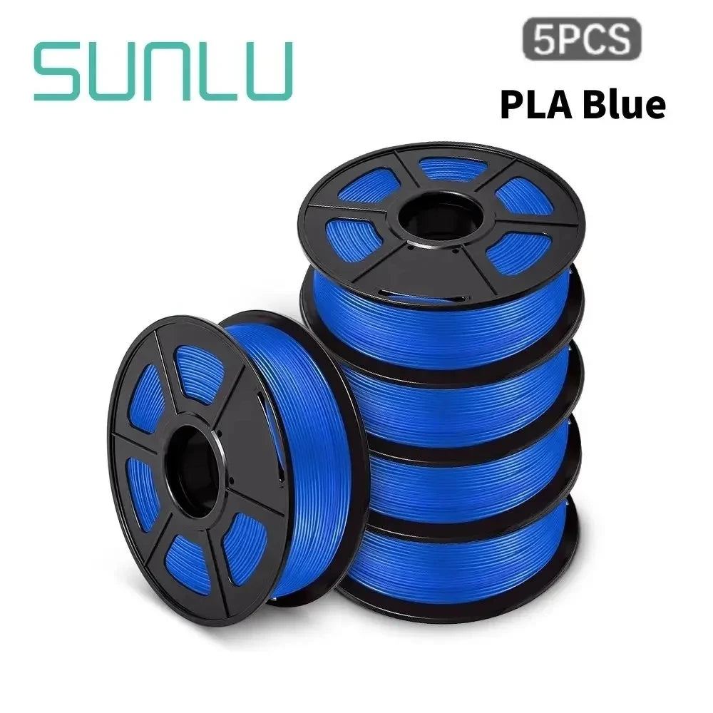 SUNLU 5KG PLA/ PLA Plus Filaments 5 Rolls 3D Filament 1KG/roll 1.75mm 100% Filament Lines Up Neatly For 3D Printing From EU US