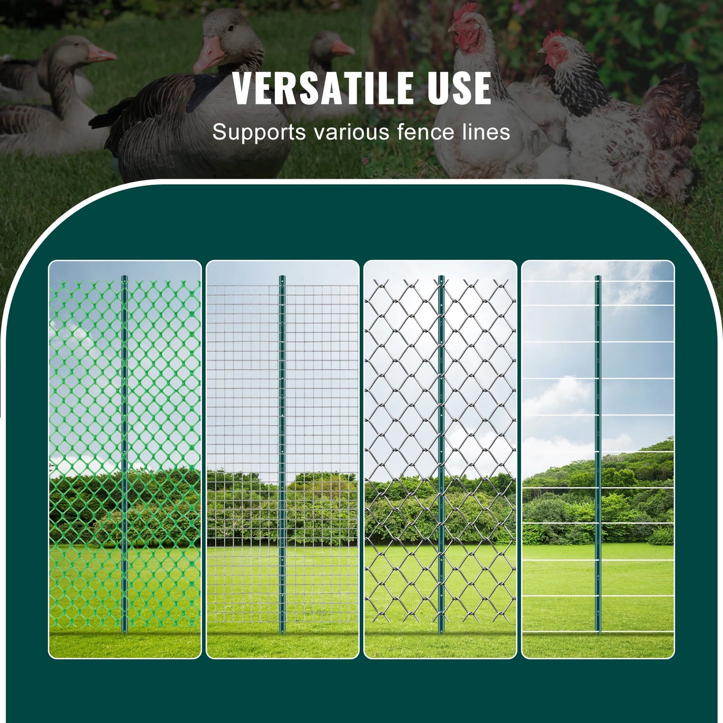 SucceBuy Heavy Duty Metal Fence Post T-Post For Garden Yard Fence