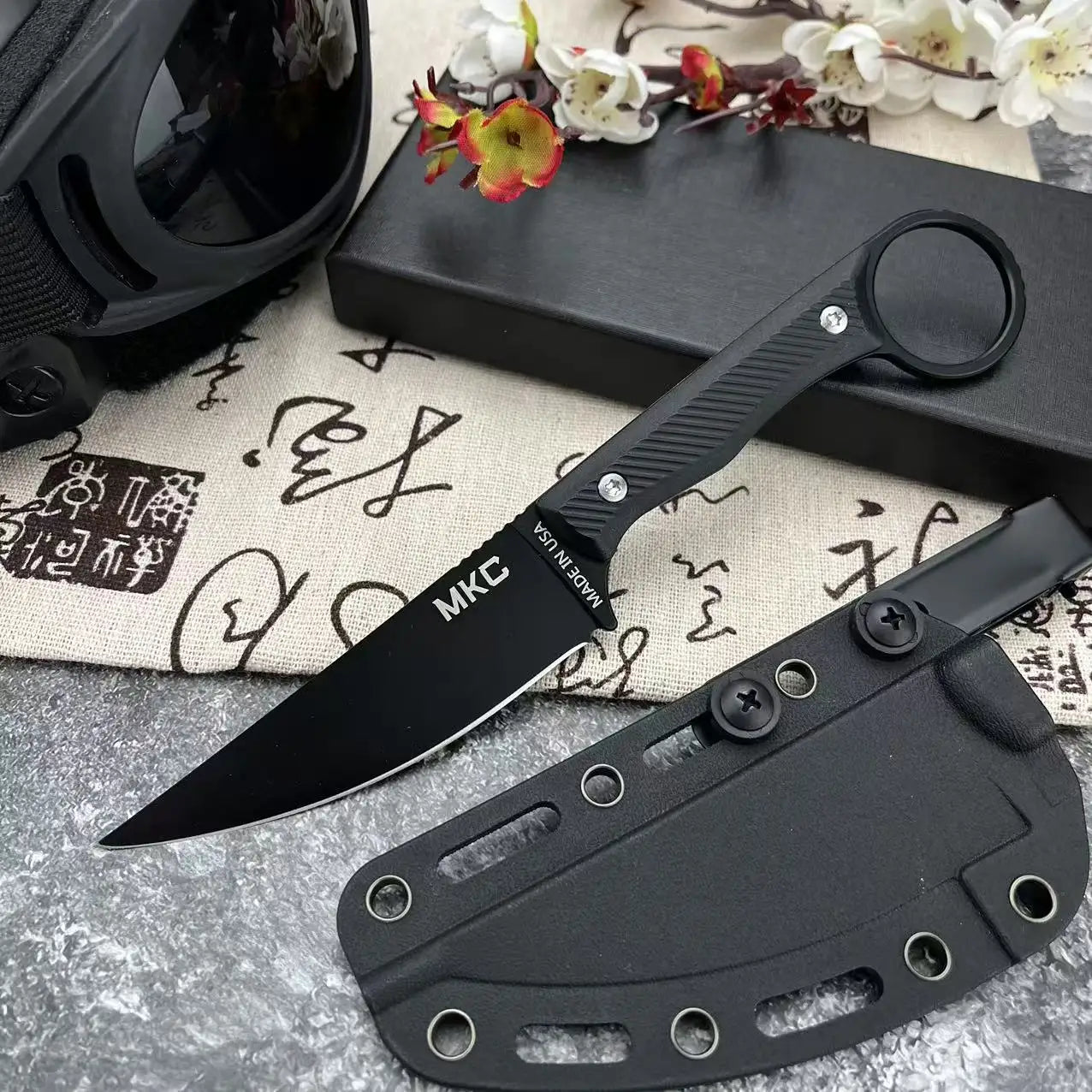 DIY Supplies Woodworking Fixed Blade Survival Knife MKC Outdoor Tactical