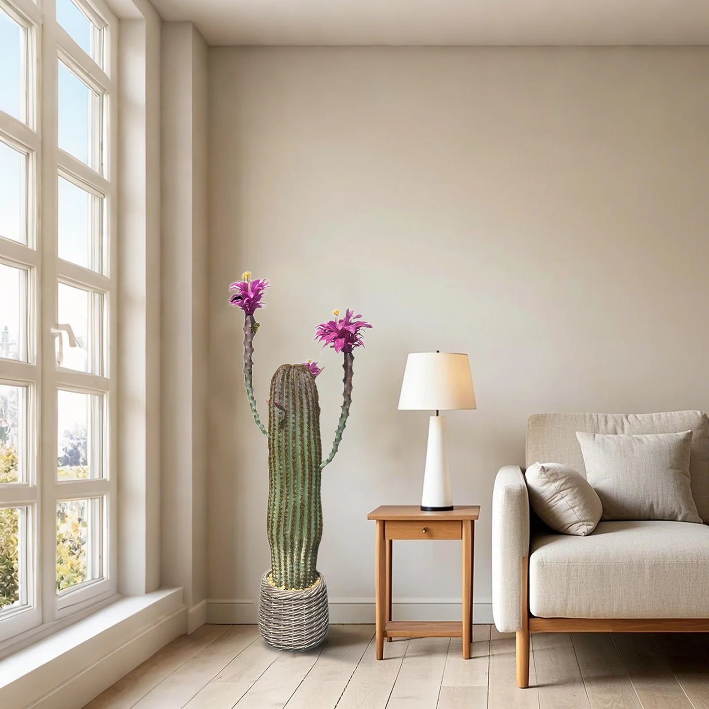 HiMISSCN Artificial Cactus Plant Potted Faux Desert Home Decor