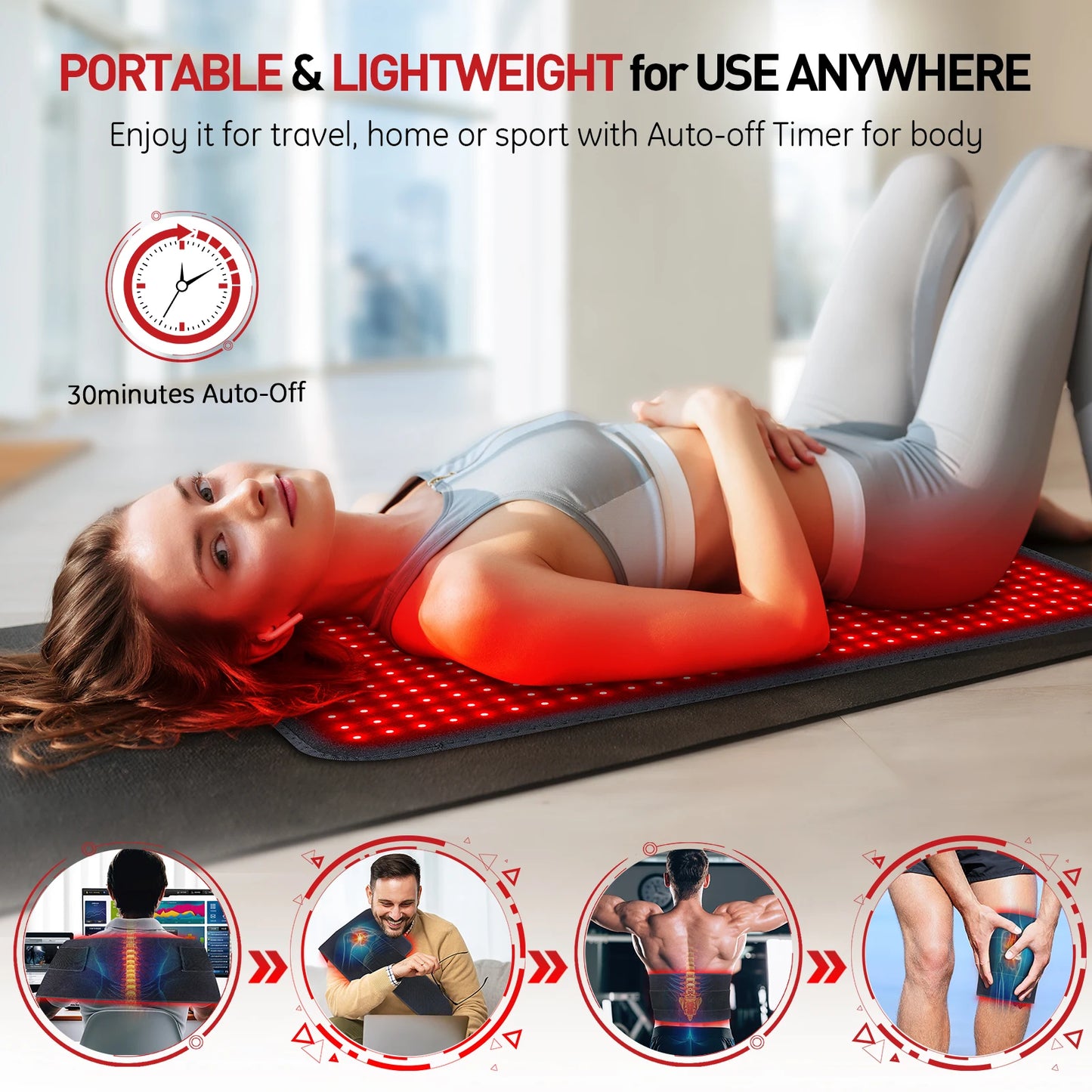 Astarexin Red Light Therapy Heating Pad for Body Pain Relief