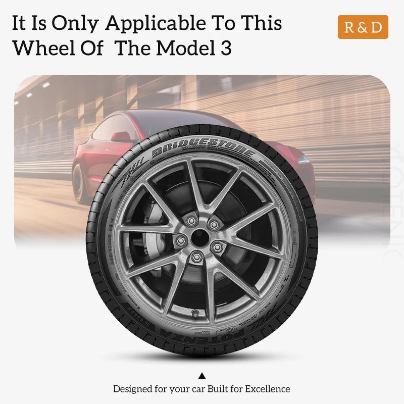MOTENIO Wheel Covers For Tesla Model 3 Performance Hub Caps
