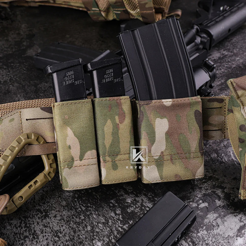 KRYDEX Tactical 9mm Double Magazine Pouch Pistol Mag Holder MOLLE