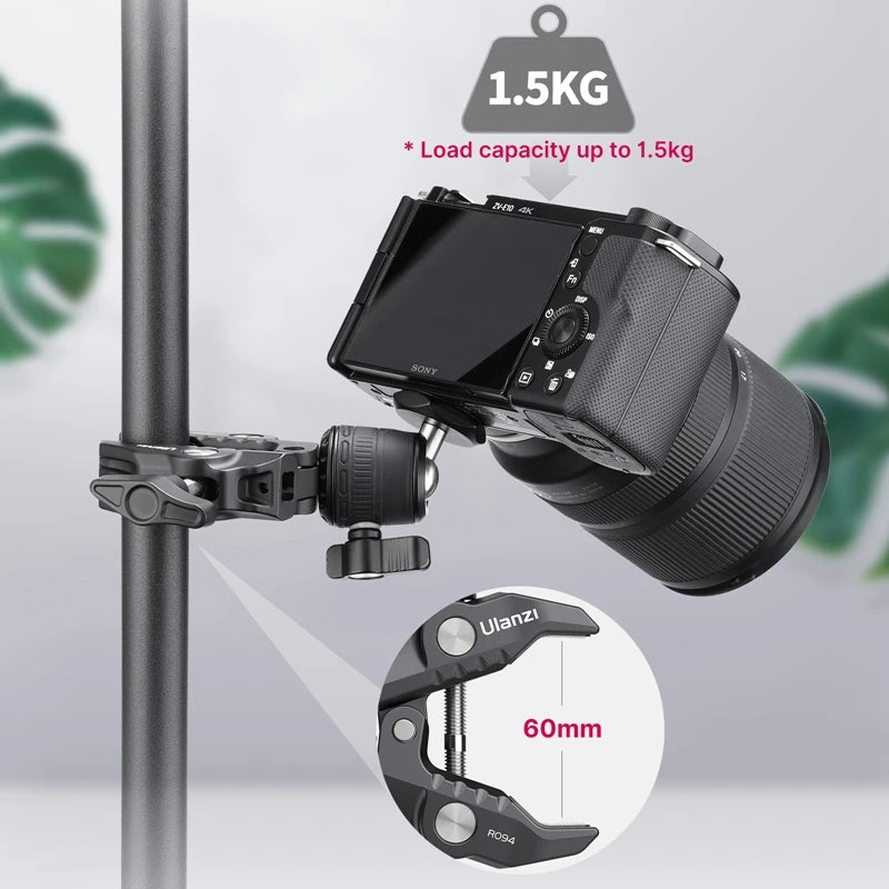 VIJI R099 Super Clamp With 360 Degree Mini Ball Head For GoPro