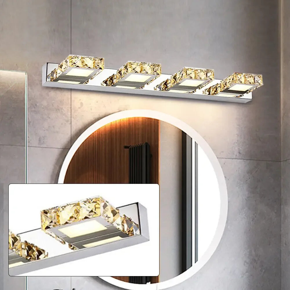 LED Bathroom Mirror Vanity Lights Crystal Front Wall Lamp