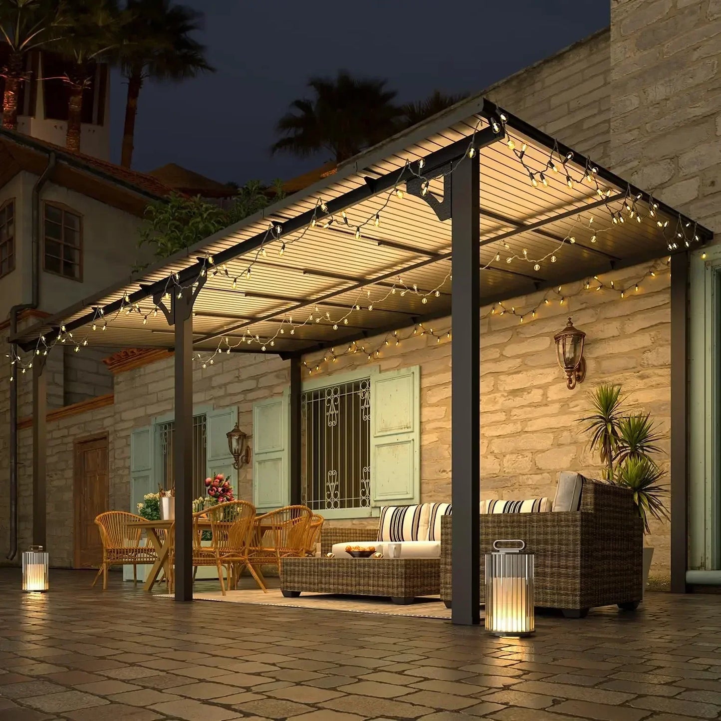 Hard Top Gazebo for Patio Pergola With Roof Outdoor Use