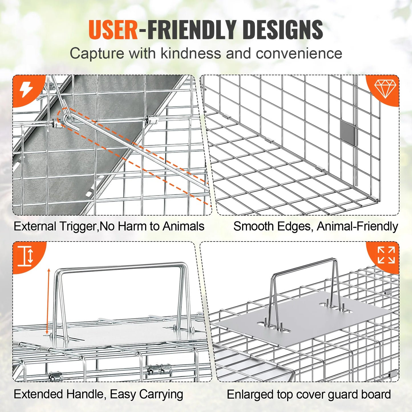 SucceBuy Live Animal Cage Trap With Handle For Cats