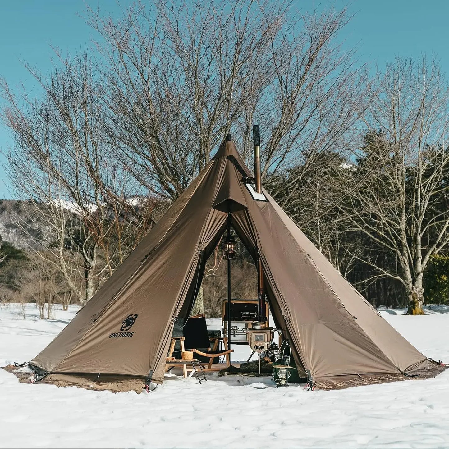 Hot Tent With Stove Jack For 4 Season Camping Tipi