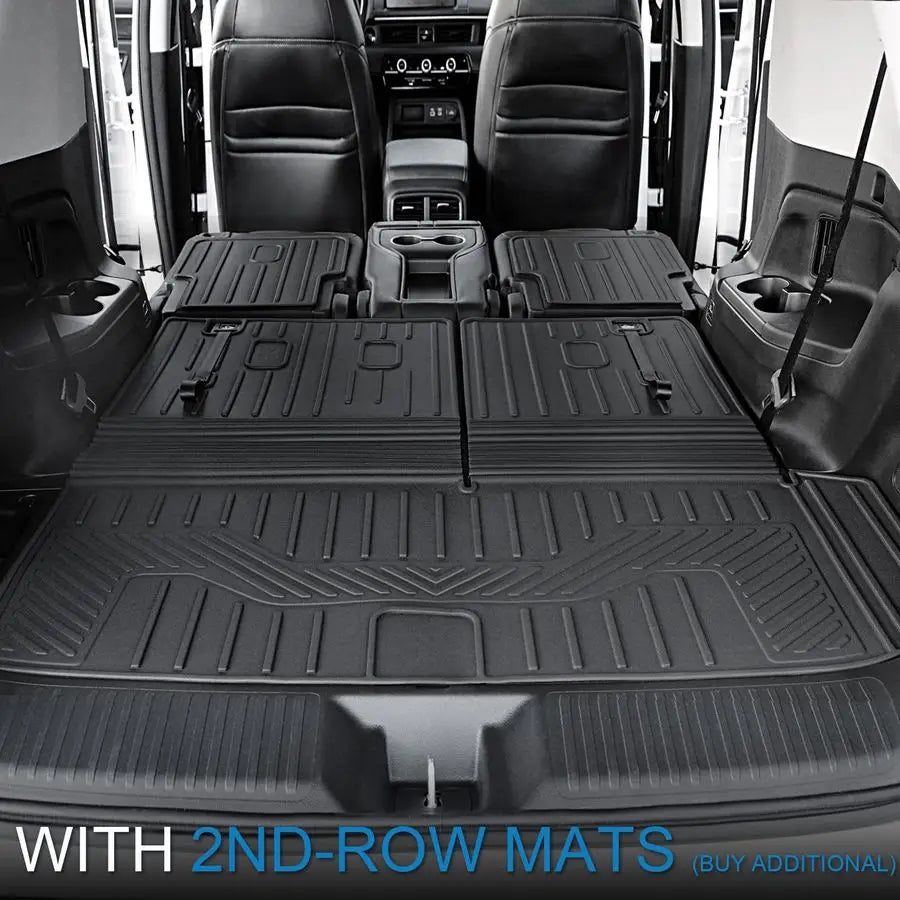 XMSJ All Weather Trunk Mat With Backrest for Honda Pilot