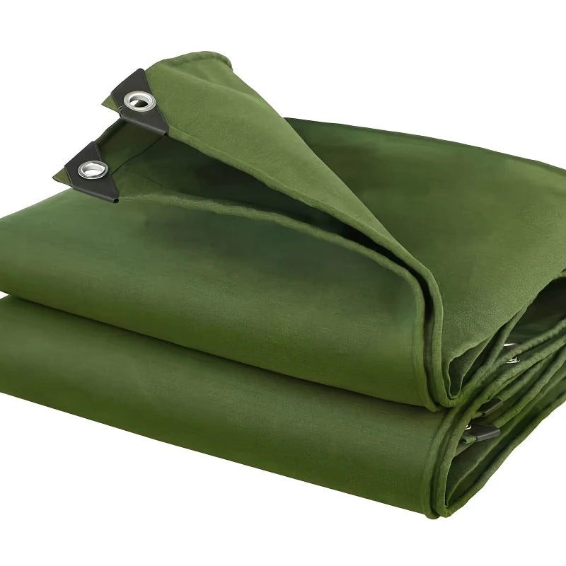 8*12ft Canvas Tarpaulin, Sun Protection and Heat Insulation Shade Cloth, Thickened Oil Cloth, Wear-resistant