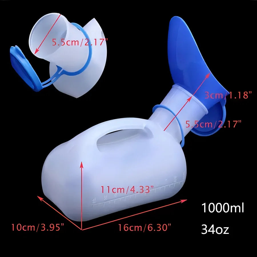 Portable Urinal for Travel and Outdoor Use in Emergency Vehicles