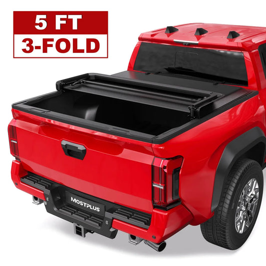 Tacoma 3-Fold Truck Bed Tonneau Cover With LED Lamp