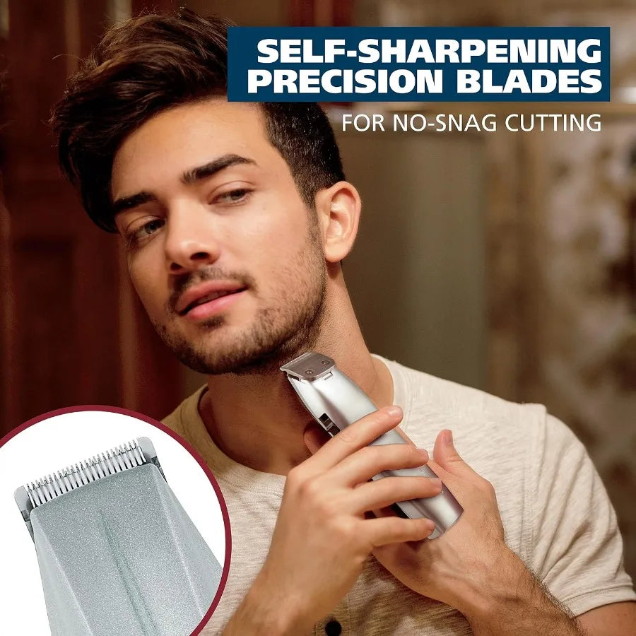 Wahl Beard Trimmer for Men Battery Operated Facial Hair Grooming Set for Mustaches Beard Neckline Light Detailing and Grooming