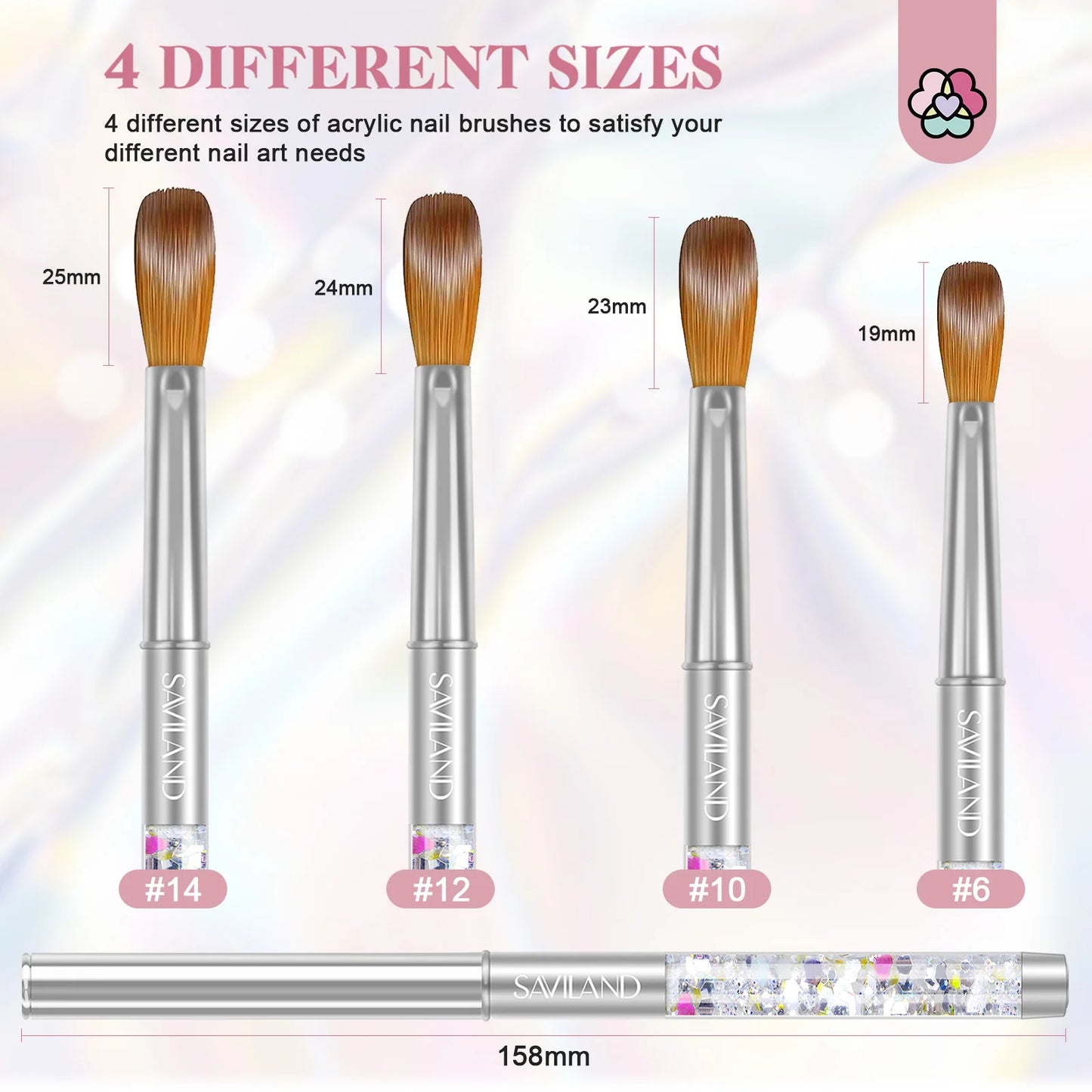 Saviland Kolinsky Acrylic Nail Brush Set For Professional Manicure Application